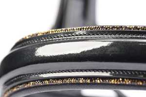 Luxury Indian Horse Equestrian Leather Bridle <b>Top</b> Supplier Customizable with Durable <b>Crystal</b> Brow Band Patent Noseband - Product Image 4