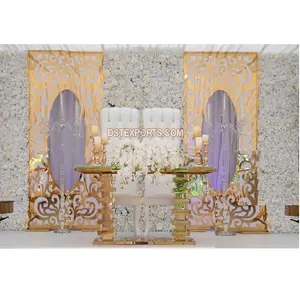 Paneles de corte láser de forma ovalada interior para bodas Panel láser decorativo para escenario de recepción Panel de corte láser de fiesta de eventos occidentales