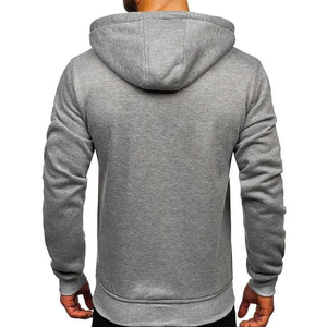 Sweat à capuche uni pour hommes avec logo brodé, tissu en coton doux, parfait pour la gym, le sport et l'utilisation décontractée en gros. - Product Image 2