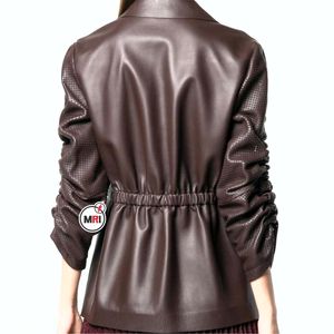 Automne et hiver vente chaude vestes pour femmes avec fermeture éclair à manches longues chaud en plein air dames veste en cuir flambant neuf en gros PU Lea - Product Image 2