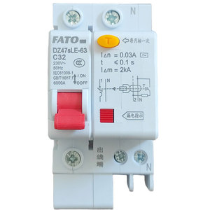 Disjoncteur différentiel Fato Dz47sle 63 C32 32A 30mA 1P+N pour usage domestique - Product Image 2