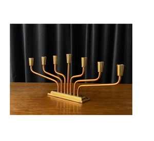 Bougeoir en métal de haute qualité Judaica Hanukkah 12 tribus or menorah candélabre pour mariage maison Table religieuse pièce maîtresse - Product Image 5