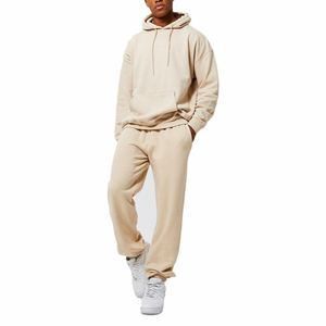 Logo personnalisable 100% coton hiver grande taille French Terry imprimé survêtements deux pièces survêtement pour hommes - Product Image 1