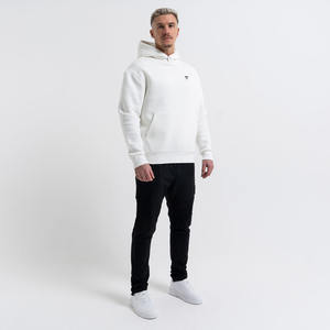 Vêtements de sport ajustés pour hommes de couleur blanche sweat à capuche de sport bas mince personnalisé en gros PayPal accepté techniques lavées - Product Image 1