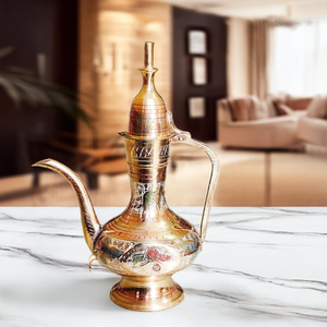 Venta al por mayor tradicional Aftaba Set latón mesa superior decoración para el hogar restaurante Hotel servir té café vino - Product Image 4