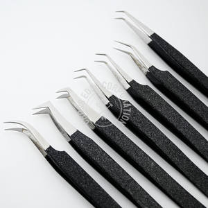 Pinzas para Extensión de Pestañas con Punta de Fibra a 90 Grados, Pinzas Finas X Lash con Tijeras de Corte para Estilismo Profesional de Pestañas - Product Image 3