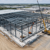 Bâtiment d'entrepôt préfabriqué en structure métallique à grande portée pour le stockage logistique industrielle avec solution d'ingénierie personnalisée