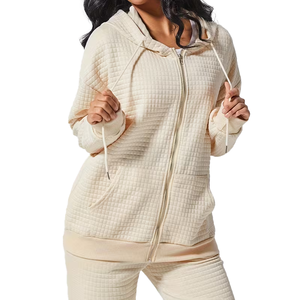 Survêtements en molleton 100% coton pour femmes, poids lourd, 2 pièces, vêtements de sport, service OEM écologique - Product Image 6