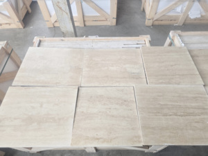 Mosaico de Mármol Travertino Pulido Relleno Beige, Estilo Clásico Claro, para Paredes y Suelos, Corte Personalizado de 20mm, Proyecto Interior de Hotel - Product Image 3