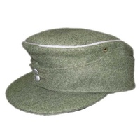 Casquette Képi allemande M43 SS Panzer de la Seconde Guerre mondiale avec visière de ski et insignes, 100% laine, style à carreaux, visière incurvée, unisexe, décontractée, toutes saisons, broderie à la main