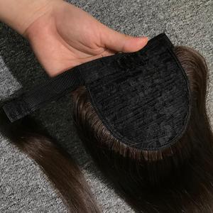 Vente chaude Vietnamien Remy Vierge Cheveux Humains Droite Queue De Cheval Extensions Machine Double Trame Cordon Plus Foncé Couleur Seulement - Product Image 2