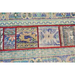 Alfombra Turca Vintage Pequeña de 2.6x2.7 pies, Alfombra Azul del Suroeste de Estados Unidos de Lana - Product Image 5