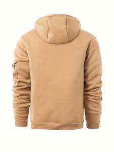 Ropa de invierno Color sólido Cuarto Cremallera Hombres Sudaderas con capucha Servicio OEM Uso al aire libre Ropa de moda Sudaderas con capucha para hombres - Product Image 3