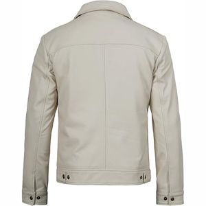 High Quality Winter Casual <b>Genuine</b> Leather Unisex Jacket Custom Embroidery Logo Designer Plus Size Stand Collar Waterproof - Product Image 3