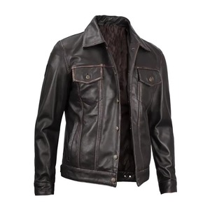 Chaqueta de Cuero para Hombre al por Mayor, Estilo Urbano Moderno, Fabricada con Cuero Genuino de Vaca - Product Image 1