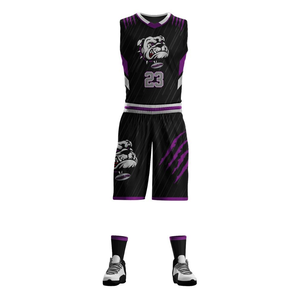 Conjunto de Uniforme de Baloncesto con Logotipo Personalizado, Secado Rápido, Transpirable, Malla, Bordado 3D, Estampado en Relieve, Sin Mangas, Degradado, Informal - Product Image 1
