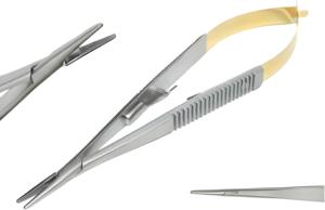 Porte-aiguilles droit Castroviejo en acier inoxydable de haute qualité, instrument manuel de microchirurgie, chirurgie maxillo-faciale, MOL CE - Product Image 3