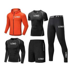 Ropa Deportiva para Hombre, Logotipo Personalizado OEM, Ligera, Tallas Grandes, Conjunto Deportivo de 5 Piezas, Transpirable, con Parches, de Algodón, de Secado Rápido - Product Image 1
