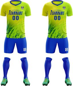 Ensemble de maillots de football d'été les plus vendus, unisexe adulte, respirant, 100 % polyester, col en V, manches courtes, léger, extensible, séchage rapide - Product Image 3