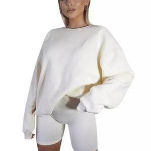 Conjunto de chándal de gran tamaño para mujer, sudadera y pantalones cortos, informal, cómodo, para entrenamiento de gimnasia, ropa deportiva de moda para salón - Product Image 2