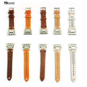 BOORUI Premium correa de cuero genuino para <span class=keywords><strong>Apple</strong></span> <span class=keywords><strong>Watch</strong></span> <span class=keywords><strong>Ultra</strong></span> 2 elegante Correa para IWatch Series 9 8 7 6 5 4 Se 49mm 45mm 44mm - Product Image 3