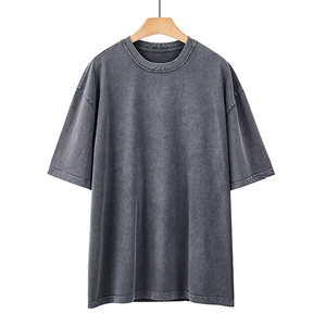 T-shirt vintage streetwear pour homme 100% coton, logo personnalisé, coupe oversize, blanc, écologique, 300g, col rond - Product Image 6