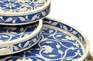 Bandeja de Servir con Incrustaciones de Hueso de Alta Calidad al Mejor Precio de la India para Regalos Árabes y Comida para Llevar - Product Image 2