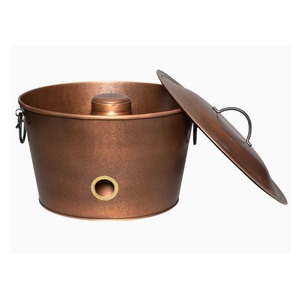 Bol de tuyau fini martelé en cuivre antique conception nervurée pour la maison jardin arrosage plantes utilisation bol de tuyau en cuivre décoratif - Product Image 4