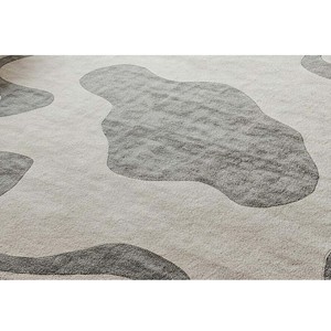 Alfombra de lana gris hecha a mano moderna personalizada de lujo en forma ovalada con mechones a mano para mascotas antideslizante Picnic Decoración Para sala de estar al por mayor - Product Image 2