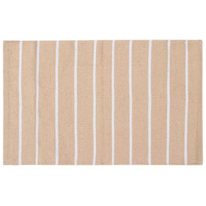 Tapis de porte à rayures en coton tissé à la main de qualité supérieure - Product Image 1