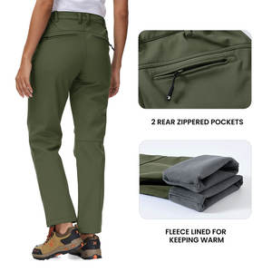 กางเกงผ้าซอฟท์เชลล์สำหรับผู้หญิงกางเกงลำลองผ้านุ่มสีพื้นสำหรับ2025 - Product Image 2