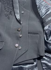 Trajes de Etiqueta Personalizados Bearfit para Hombre, Traje de 3 Piezas con Blazer Ajustado y Cierre de Cremallera, Ropa de Moda Teñida Lisa de Lana Peinada - Product Image 5