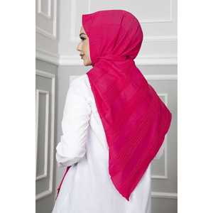 Châle plissé fuchsia, élégant accessoire de tête et foulard - Product Image 3