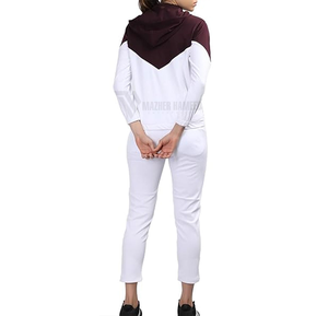 Vente chaude Femmes Survêtement Logo Personnalisé Tissu En Coton Respirant Deux Pièces Sportswear Jogging Costume En Gros - Product Image 4