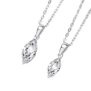 10x5 mm 1.00 Carat Marquise Cut VVS Moissanite Pendant Necklace 925 <b>Sterling</b> <b>Silver</b> Navette Horse Eyes <b>Women</b> Customize Jewellery - Product Image 2