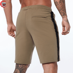 2025 pantalones cortos de gimnasio de algodón 100% con estilo para hombres, patrón sólido ecológico personalizable para Fitness, deportes, correr, antiarrugas - Product Image 2