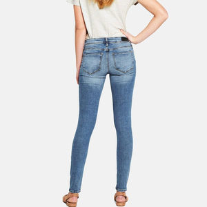 กางเกงยีนส์รัดรูปเอวสูงสำหรับผู้หญิงผ้าเดนิมผ้าฝ้ายแท้มาใหม่สวมใส่สบายป้องกันแบคทีเรียสไตล์สตรีท - Product Image 3