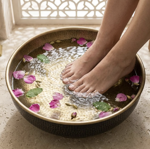 Bañera Redonda de Cobre Hecha a Mano, Moderna y Ecológica, para Pedicura, Spa y Relajación de Pies - Product Image 6
