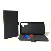 Étui portefeuille magnétique tendance en PU+TPU, design de luxe, antichoc, avec fentes pour cartes et fonction support pour A15/A16/S25/24/23/22+ Ultra