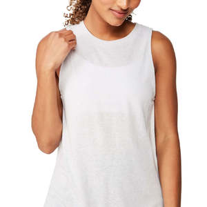 Top Corto Casual da Donna in Cotone, Tessuto Traspirante Lavorato a Maglia, Logo Personalizzato, Orlo Curvo, Corto per Palestra, Taglia Media, Grigio - Product Image 2