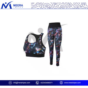 Conjunto de Yoga por sublimación para mujer, Sujetador deportivo con estampado personalizado, mallas de secado rápido, transpirable, ropa deportiva para gimnasio, logotipo OEM, venta al por mayor, Fitness - Product Image 3