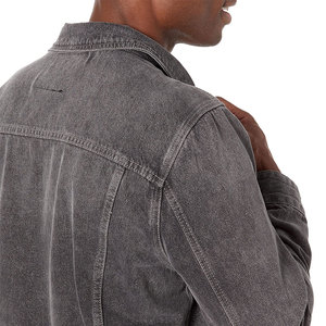 Chaqueta vaquera informal para hombre al por mayor con cortavientos bordado en el interior de piel para otoño MOQ bajo ropa vaquera - Product Image 3