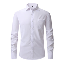 Camisas de Vestir de Negocios para Hombre de Alta Calidad, Manga Larga, Botones, Formales, Poliéster/Algodón, Transpirables, Venta al Por Mayor