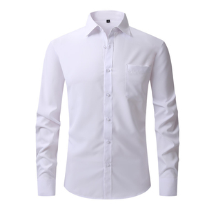 OEM personnalisé de haute qualité hommes chemises d'affaires à manches longues bouton formel polyester vente en gros Logo personnalisé décontracté affaires - Product Image 3