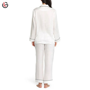 Femmes couleur unie décontracté été pyjamas Stretch vêtements de nuit respirant 100% coton séchage rapide manches longues vêtements de nuit confortables - Product Image 4
