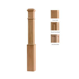 Durable tradicional 4091P arce duro FSC certificado madera maciza para escalera Interior Exterior tapa de pirámide plana Newels nuevo diseño - Product Image 5