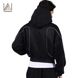 Sudadera con Capucha Unisex Extra Grande de Algodón 100% para Hombre, con Logotipo Personalizado Digital, Hombros Caídos, Franja Reflectante, para Invierno - Product Image 2