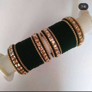 Duyên dáng hợp thời trang nhung Bridal Bangles với vàng đá làm việc mềm <span class=keywords><strong>Red</strong></span> Velvet Wedding mặc cho cô dâu - Product Image 5