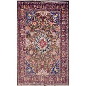 Tapis en laine fait main Mashad Premium, design vintage luxueux, artisanat traditionnel, décoration de sol pour la maison et les bureaux - Product Image 1