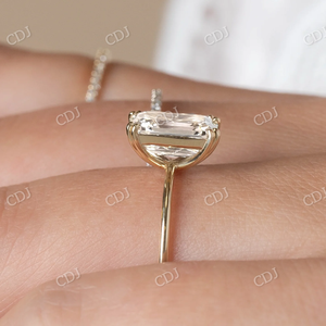 ชุดแหวนเพชรโมอิสตัดสีทอง14K สีเหลืองทองมรกตชุดง่ามคู่ - Product Image 6